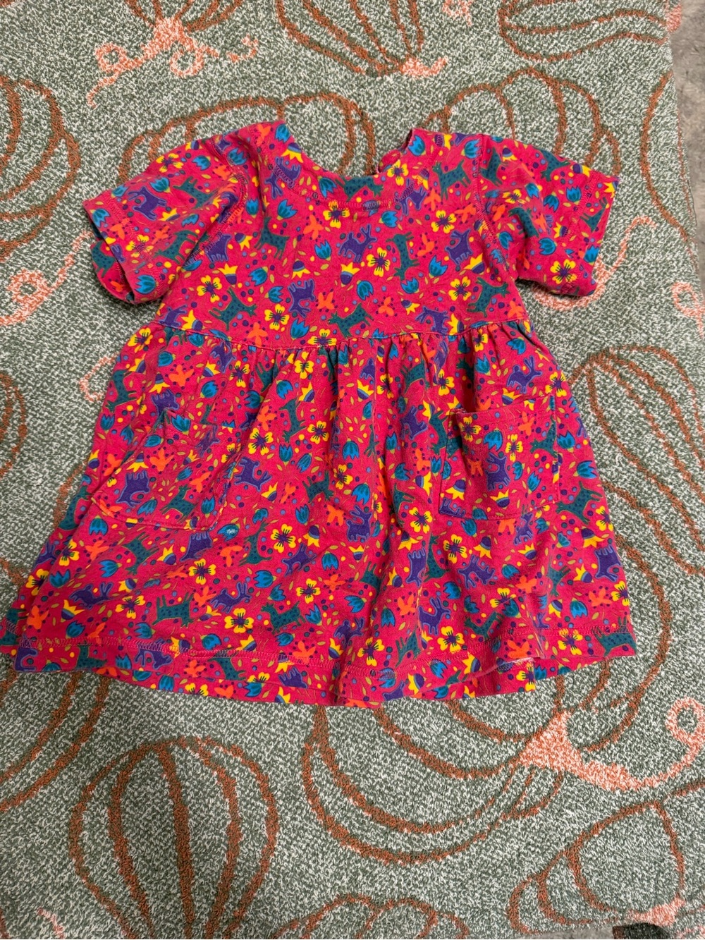 Hanna Andersson Bright Pink Floral Cotton Dress